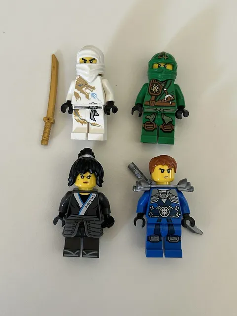 RARE LEGO Ninjago Minifigure Lot: DX Zane, Lloyd Jungle Robe, Jay Rebooted Stone