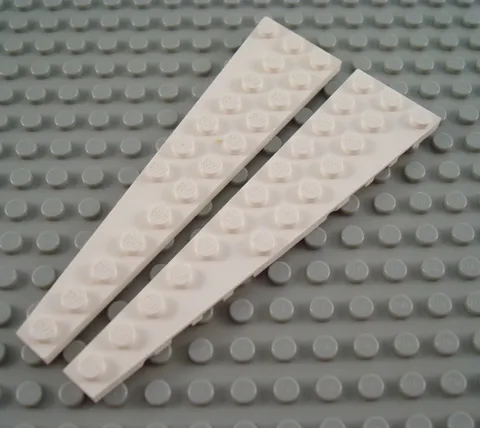 LEGO Pair of White 12x3 Wedge Plates