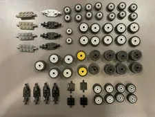 LEGO TIRES RIMS AXLES 110 PIECES