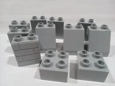 11 lego duplo light grey bricks