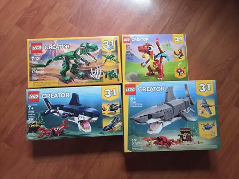  Lego Lot (Dinosaur, Shark, Dragon)