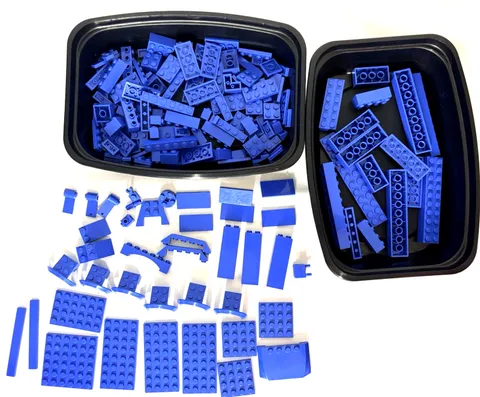 LEGO Blue Bricks Plates Parts Lot 158 Genuine Bulk