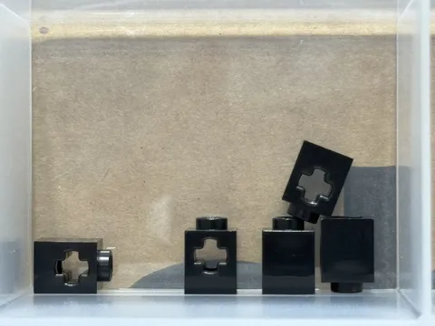 LEGO Parts - Black Technic, Brick 1 x 1 with Axle Hole - No 73230 - QTY 5