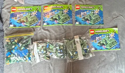 LEGO Minecraft The Ocean Monument 21136 partially opened with instructions.