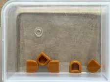 LEGO Parts - Dark Orange Tile, Round 1 x 1 Half Circle - No 24246 - QTY 5