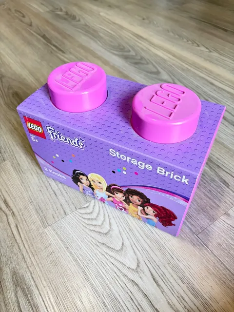 LEGO Box Blue Storage Brick  Stackable Container 2 Knobs