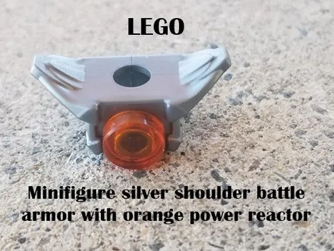 LEGO Minifigure Silver Shoulder Battle Armor With Orange Power Reactor