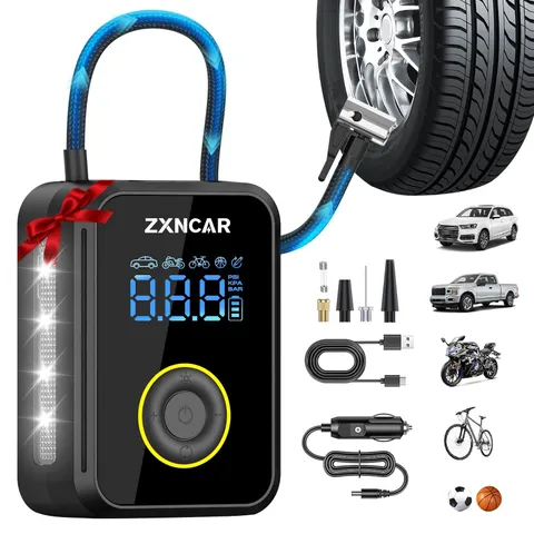 Zxncar Tire Inflator Portable Air Compressor Auto Air Pump For Car Tires