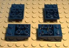 Lego Brick Slant 2x3 Negative Dark Blue 4 Pieces