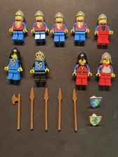 Vintage LEGO  Castle Minifigure and Weapons Lot Of 9 Medieval Knights 6097 6041