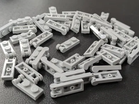 Lego x50 New Light Bluish Gray Plate, Modified 1 x 2 with Bar Handle  # 60478