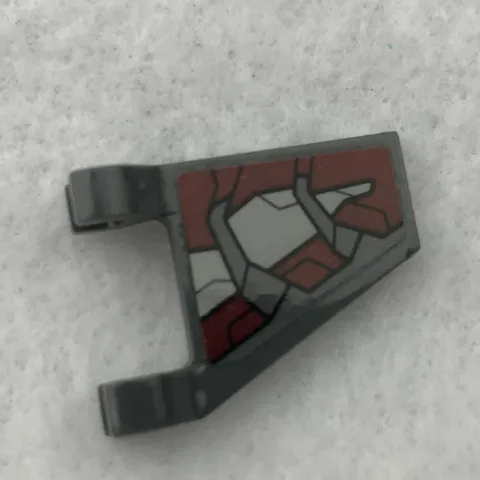 LEGO 44676pb044L Dark Bluish Gray Flag 2 x 2 Trapezoid W/ Armor Plates (x1)