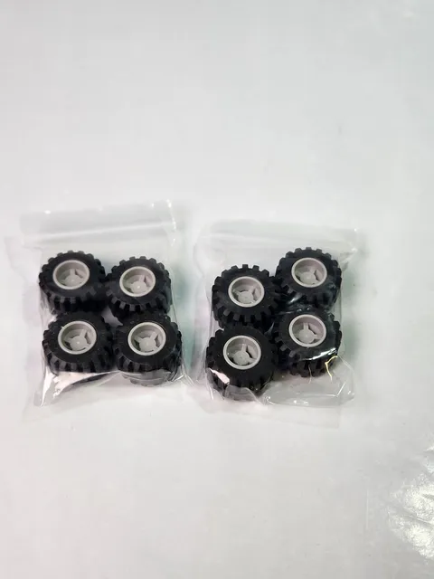 LEGO 6014 Wheel Tire Assembly 6014 / 87697 Grey Set Of 8