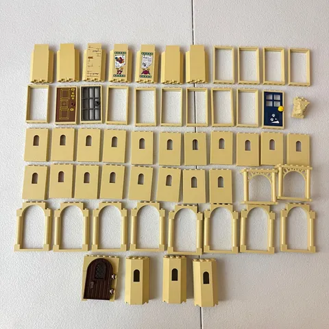 LEGO Tan Castle Lot - House MOC Parts Pieces Arch 3x6x5 Turret Hogwarts Panels