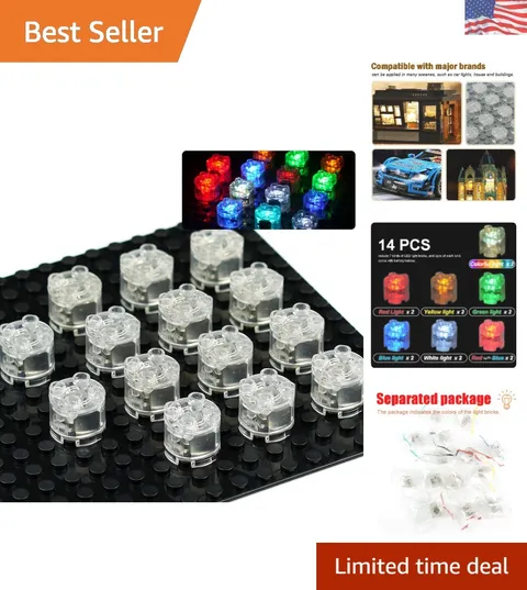 14 pcs LED Light Up Bricks Kit for Creative LEGO Building - Gifts for Kids
