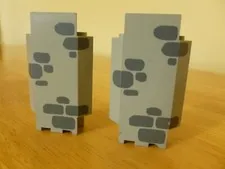 LEGO Light Gray Wall Panel 3x3x6 Corner w/Scattered Stone #2345 (Qty. 2)