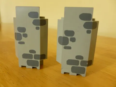 LEGO Light Gray Wall Panel 3x3x6 Corner w/Scattered Stone #2345 (Qty. 2)