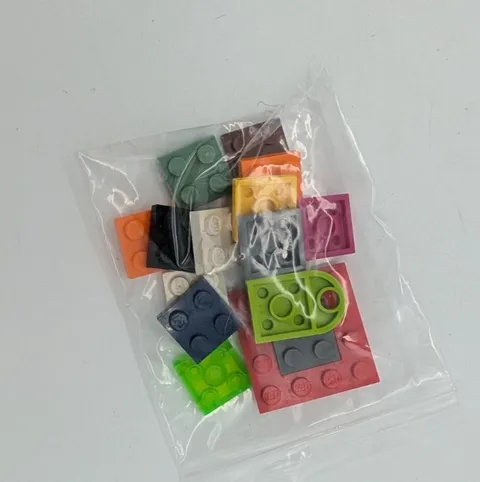 LEGO various size/shape plates (mostly 2x2) (13 pcs)   various colors Brick lot