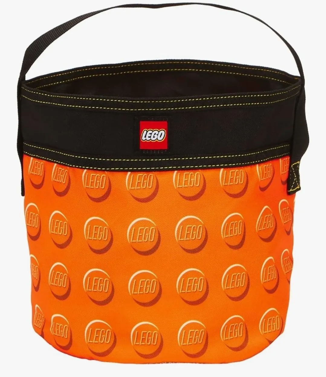 Lego Cinch Fabric Bucket Bag Storage Red & Yellow 