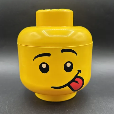 Lego Large Storage Container Silly Head- Boy Tongue Out EUC