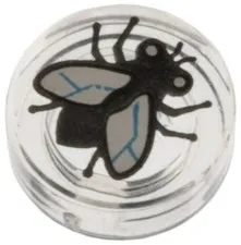 Lego NEW Trash MONSTER Minifig FLY TILE Clear Black White Wings 1 x 1 71052 Part