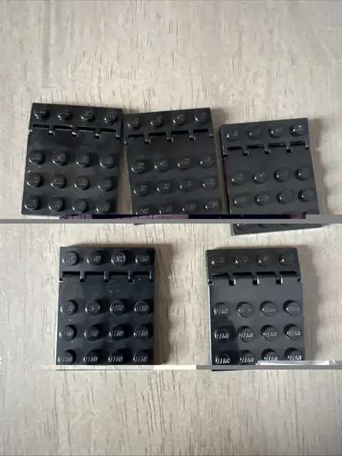 Lego 4213 Hinge Roof 4x4 Plate 4315 Hinge Plate 1x4 Black 10 Pieces 5 Assemblies
