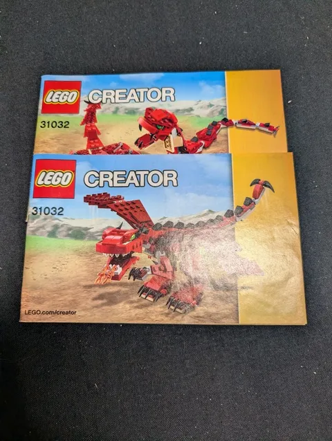 LEGO CREATOR: Red Creatures 3 in 1 (31032) Complete With Both Manuals