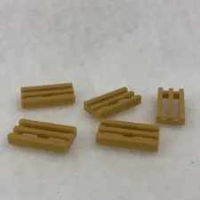 LEGO 2412b Pearl Gold Tile, Modified 1 x 2 Grille with Bottom Groove / Lip (x5)