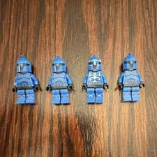 LEGO Star Wars Clone Wars Mandalorian Trooper Blue Minifigure Lot of 4