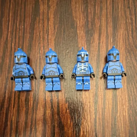 LEGO Star Wars Clone Wars Mandalorian Trooper Blue Minifigure Lot of 4