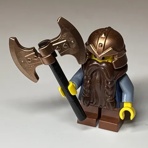 Lego Castle Minifigure Fantasy Era  Dwarf  cas355 7036 Axe