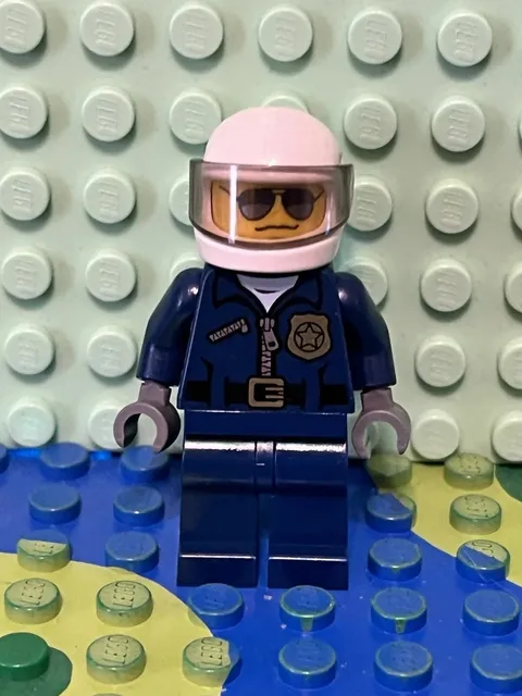 Lego Minifigure City Police Officer Helicopter Pilot cty0487a