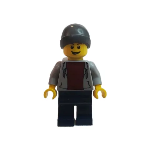 Lego Minifigure Bluish Gray Hoodie Dark Red Shirt Town City cty0654 Skate Wheel