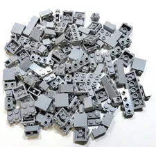 Lego Gray Bricks Plates SNOT Stud on Side 120pc Bulk Lot 1x1 1x2 1x4 2x2 2x6