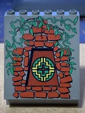 Lego Panel 4x6x6 Sloped Stone Bricks & Vines Wall 30156pb01