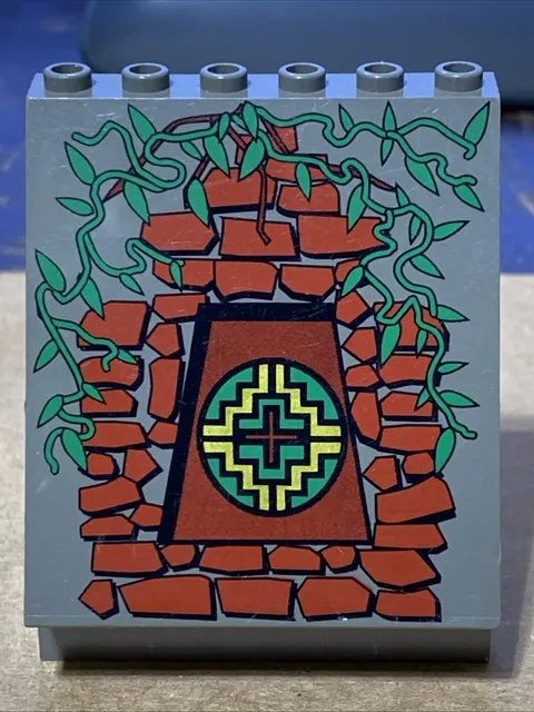 Lego Panel 4x6x6 Sloped Stone Bricks & Vines Wall 30156pb01