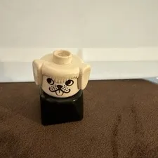 Vintage Lego Duplo Dog Toy Building Blocks White Black