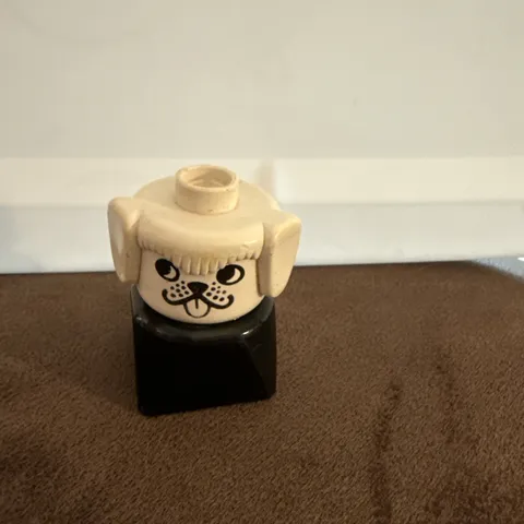 Vintage Lego Duplo Dog Toy Building Blocks White Black