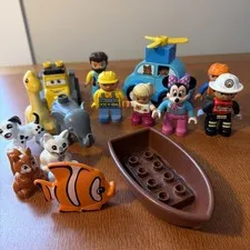 Mixed Lot of Lego Duplo Figures: Bib Builder, Minnie, Cars, Animals