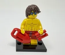 Lego Lifeguard Series 12 Minifigure W Binoculars & Life Guard Float
