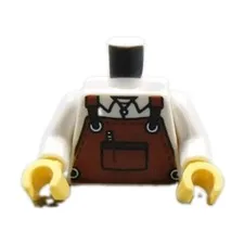 LEGO White Torso w/ Brown Apron Printed Torso Minifig Pocket New