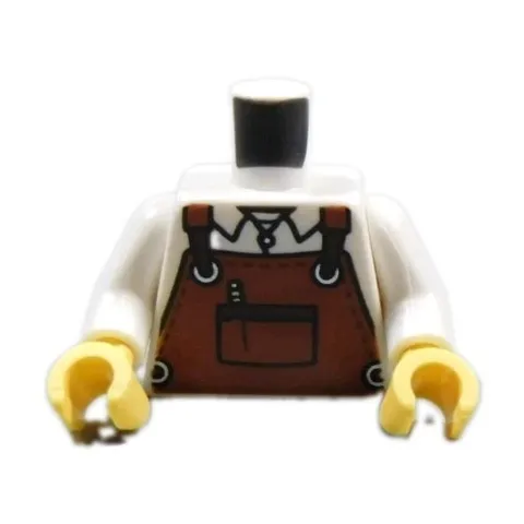 LEGO White Torso w/ Brown Apron Printed Torso Minifig Pocket New