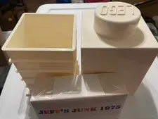 Lego Storage Container White Stackable Brick bin 1 X 1 Stud Size Plastic