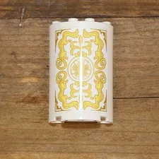 LEGO Disney Raya White Cylinder 85941 Half 2x4x5 Gold Pattern from Set 43181