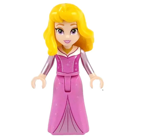 LEGO® Minifigure Minidoll Aurora Dark Pink Dress Necklace Yellow Hair dis153
