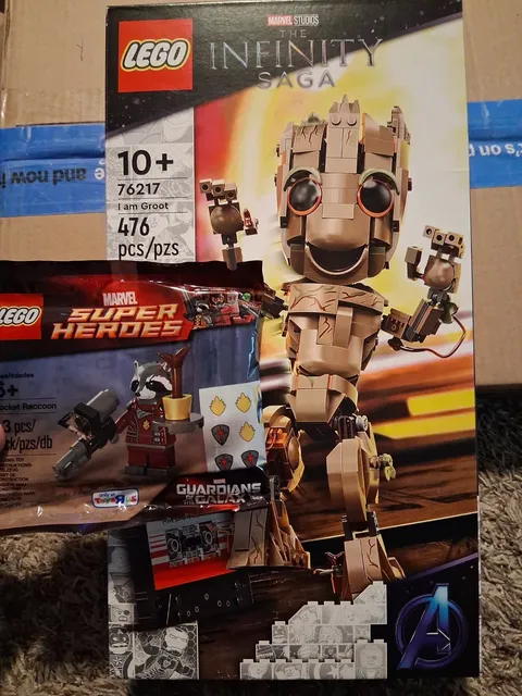 Lego 76217 I Am Groot + Rocket Racoon Set Guardians Of The Galaxy Lot SEALED Box