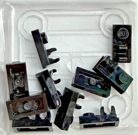 LEGO Plate, Modified 1 x 2 with Clip, 92280, Black, QTY 10 Free Shipping