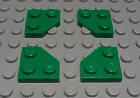 Lego Plate Corner 2x2 Green 4 Pieces