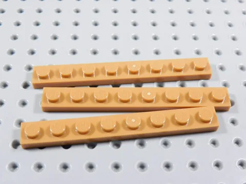 LEGO Lot of 3 Medium Nougat 1x8 Plates BA
