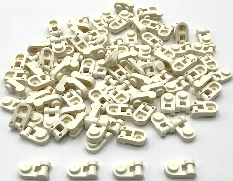 Lego 100 New White Plates Round 1 x 1 Stud with Bar Handle Parts